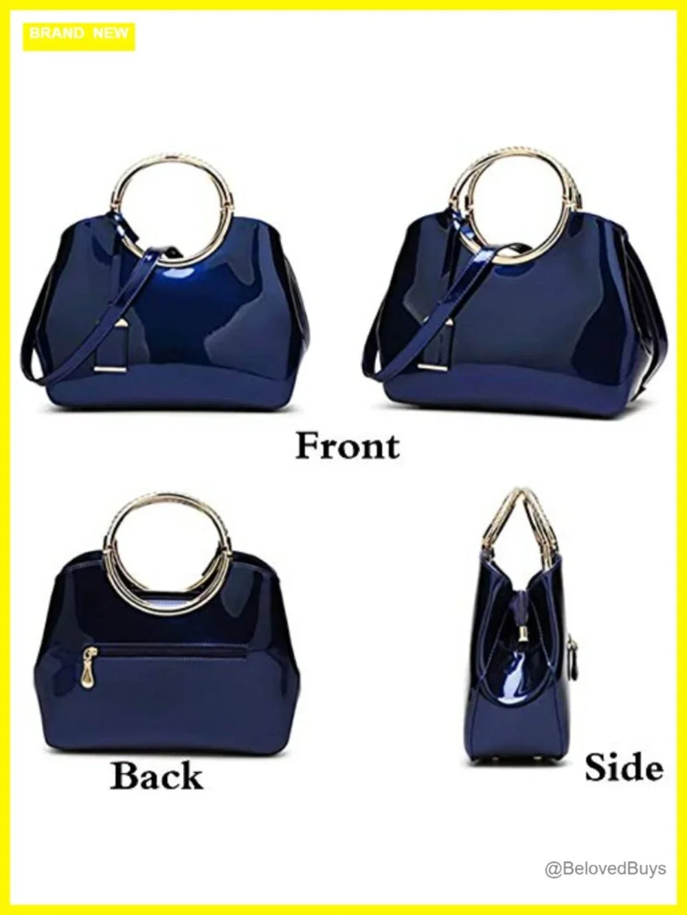 Patent Leather Top Handle Satchel Tote Handbag Patent Leather Purse Crossbody